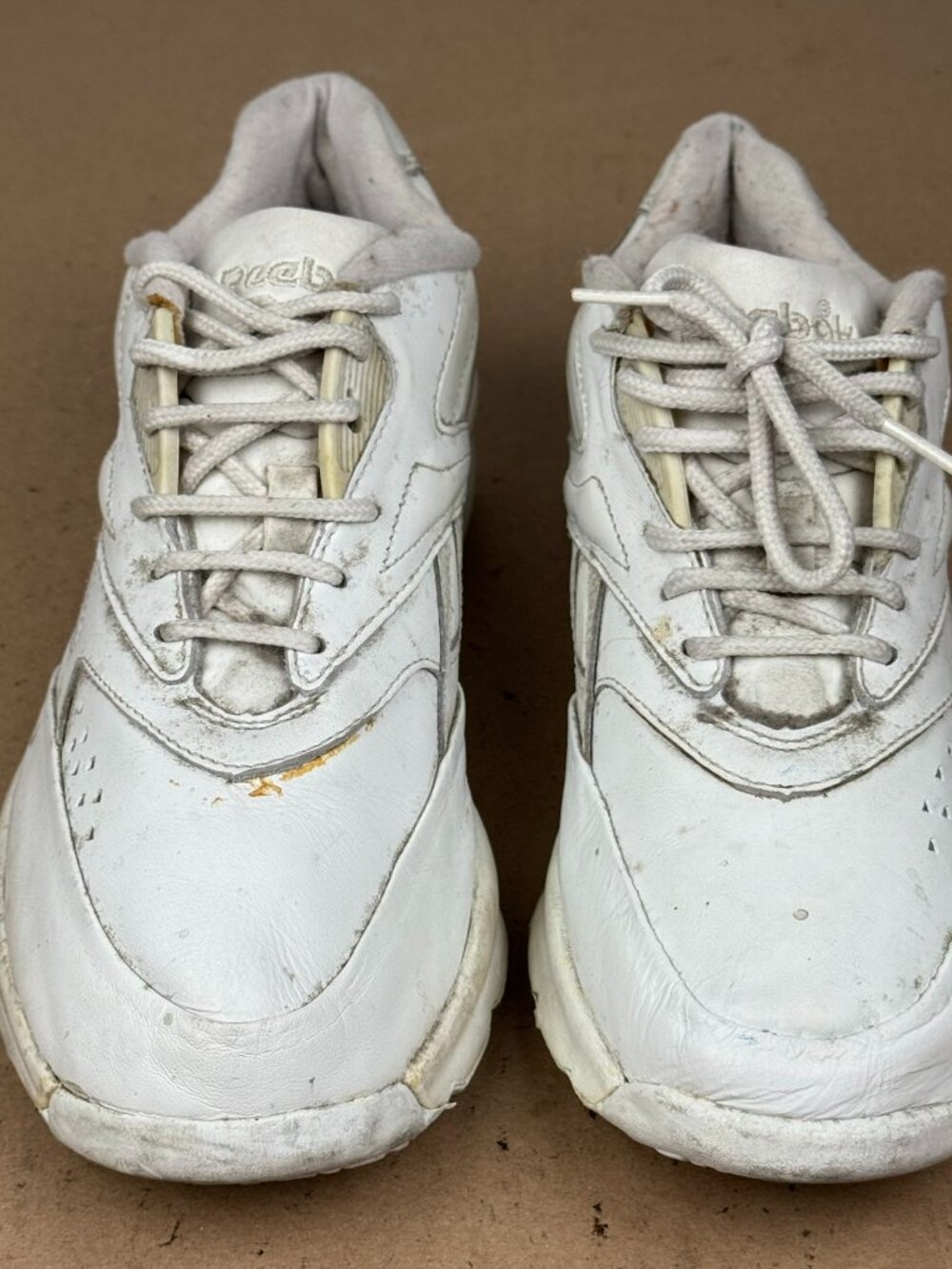 Vintage Reebok Walk DMX Shoes Womens Size 10 White Leather Y2K Walking Sneakers